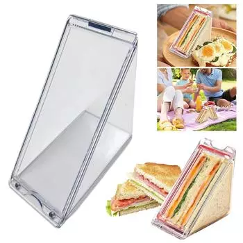 Треугольный контейнер для сэндвичей, многоразовый контейнер для сэндвичей, герметичный треугольный держатель для сэндвичей для фруктового торта чистый