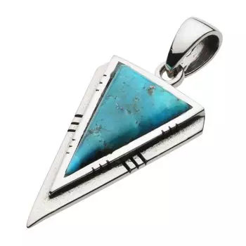 Triangle Stone Pendant Turquoise fp0472 [Figmart] [Silver Accessory]
