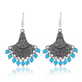 Tribal Collection Серьги-крючки из оксидированного серебра и кристаллов для женщин и девочек