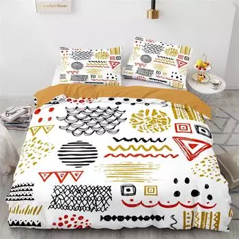 Tribal Duvet Cover Set Secret Tribe Pattern In Bohemian Style Decorative Polyester Bedding Set with Pillowcase King Queen Size 70x133cm 2pcs