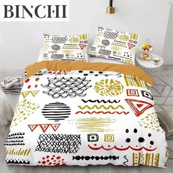 Tribal Duvet Cover Set Secret Tribe Pattern In Bohemian Style Decorative Polyester Bedding Set With Pillowcase King Queen Size 70x133cm 2pcs