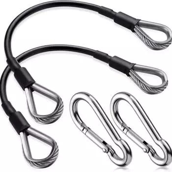 Tricep Pull Down Gym Cable Extension Stainless Steal Pulley Workout Cable Fitness Equipment 2Pcs