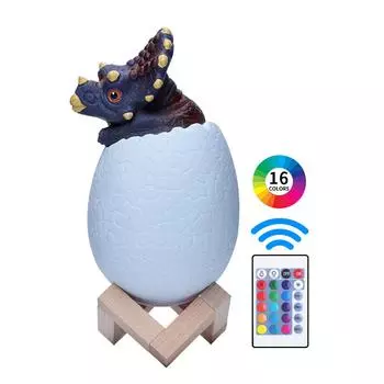 Трицератопс динозавр яйцо свет 3D светодиодный светильник 3D ночник детская лампа детская игрушка подарок на день рождения Дракон 2021 новая ночь RGBW