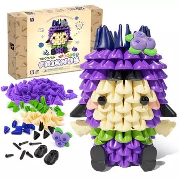 Tricofun Fruity Friends - мягкие строительные блоки, милые наборы 3D-фигурок фруктов, мягкие сборные строительные игрушки, игрушки для снятия давления, игрушки STEM, креативные игрушки