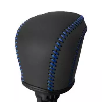 Tricolore Genuine Leather Shift Knob Cover for Toyota Raize A200A Black x Blue Replacement Kit for Urethane Shift Customizable Interior Protection