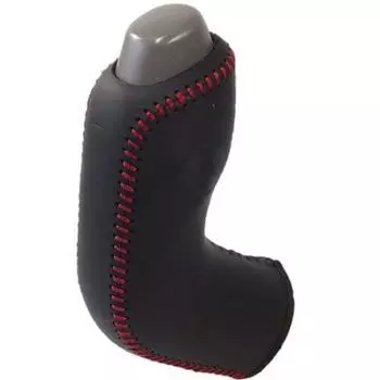 Tricolore Genuine Leather Shift Knob Cover x for Suzuki Every Van DA64V OD Replacement Customizable Interior Protection (Black Red, 1BK3S29)