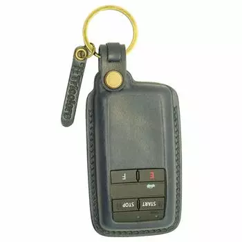 TricoloreExchange Genuine Engine Fully Genuine Leather Smart Key Case Navy [TOYOTA Starter] (Extensible Antenna) Hand-stitched 1SC6T0105-L