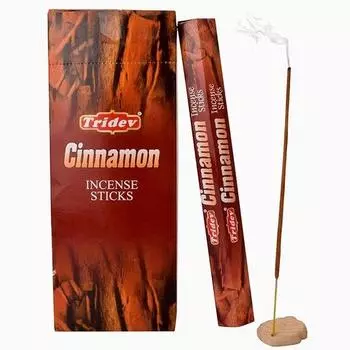 Благовония Tridev Agarbatti с корицей | Серия Hexa | Аромат | Религиозные | 6 упаковок * 20 г для пуджи/богослужения