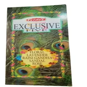 Tridev Agarbatti Эксклюзивные пять натуральных ароматических палочек масала | Серебряная серия | Аромат | Преданный | 6 шт * 80 г для пуджи/поклонения