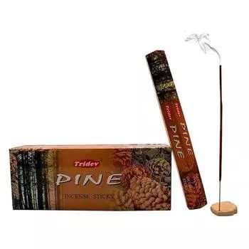 Благовония Tridev Agarbatti Pine | Серия Hexa | Аромат | Религиозные | 6 упаковок * 20 г для пуджи/богослужения