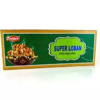 Tridev Agarbatti Super Loban Натуральные ароматические палочки масала | Серебряная серия | Аромат | Преданный | 6 шт * 20 г для пуджи/поклонения