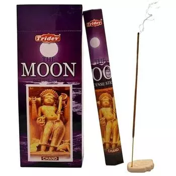 Тридев Агарбатти Ароматические палочки «Луна» | Шестиугольная серия | Аромат | Преданный | 6 шт * 20 г для пуджи/поклонения