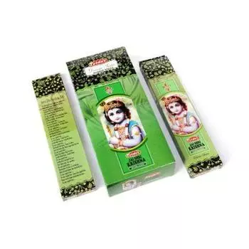 Тридев Джай Шри Кришна Агарбатти/Ароматические палочки | Божественная серия | Аромат | Преданный | 6 шт * 20 г для пуджи/поклонения/религиозных мероприятий