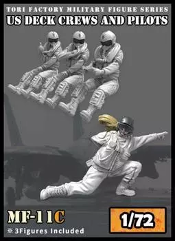 Trifactory Military Figure Series Текущее использование ВМС США Авианосец Катапульта Офицер Пилот Смола Набор 1/72 & (4 шт) МФ-11С