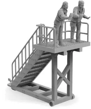 Trifactory Военная миниатюрная фигурка серии Текущее использование US Air Force Cleaning Crew Set Set Набор из смолы 1/48 F-35 2/Staircase MF-39B