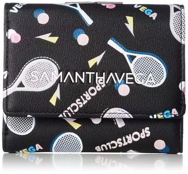 Trifold Wallet Official Tennis Mini Wallet Black [Samantha Vega] Women s