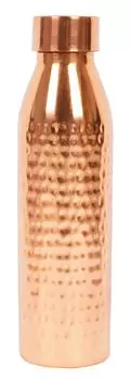Trifri медная бутылка для питьевой воды кованая бутылка для воды 800 мл медный сосуд герметичная бутылка для питья для спорта, 10x2.6 Inches коричневый