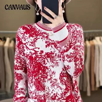 Трикотаж с рисунком тушью, длинный рукав, осенне-зимний женский свитер, модный свитер с полувысоким воротом, нижняя часть рубашки S чёрный