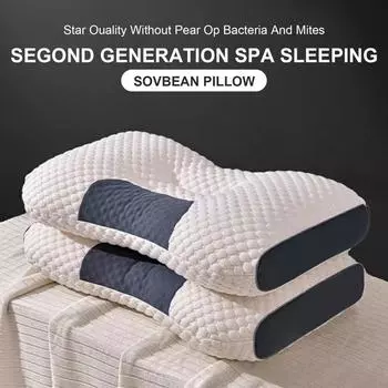 Трикотажная хлопковая массажная подушка с быстрым отскоком, 4 секции, эргономичная мягкая текстура, ортопедическая подушка для шеи, принадлежности для спальни белый