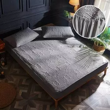Трикотажная хлопковая утолщенная ламинированная хлопковая простыня в европейском стиле с эластичной лентой, водонепроницаемая простыня, предотвращающая появление мочи 90x190x30cm