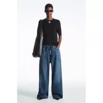 Трикотажная рубашка COS Japan из шерсти мериноса Black/XS