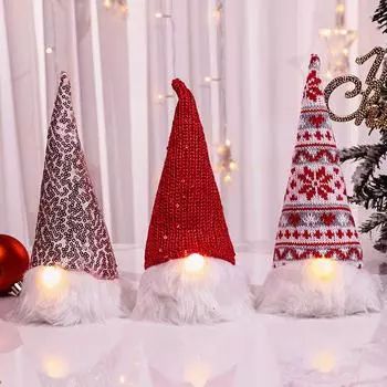 Трикотажная ткань с пайетками Безликий старик светящаяся кукла Рождественское украшение светящийся старик