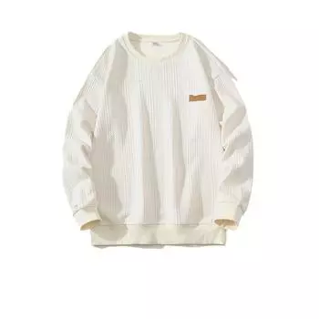 Трикотажная толстовка мужская с круглым вырезом пуловер толстовка свободная с длинными рукавами футболка XXXXL