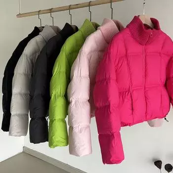 Трикотажная водолазка 90% белая утиная пуховая куртка женская короткая зимняя 2024 утолщенная куртка из высококачественного материала для хлеба One Size