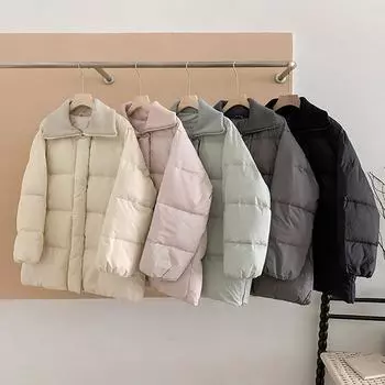 Трикотажная водолазка средней и длинной длины, женская зимняя мода 2024 года, утолщенная, свободная и тонкая, сладкая белая куртка на утином пуху one size fits all розовый