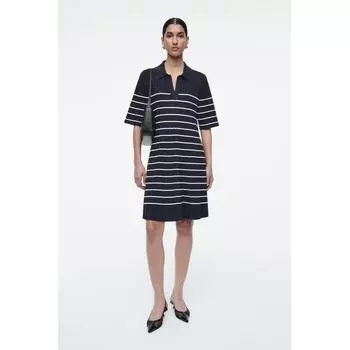 Трикотажное платье мини-поло в полоску COS Japan navystripe/XS