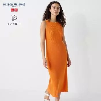 ТРИКОТАЖНОЕ ПЛАТЬЕ В РЕБКУ UNIQLO ЯПОНИЯ БЕЗ РУКАВОВ