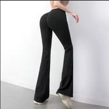 Трикотажные бесшовные расклешенные штаны для йоги от Zheyan: Эластичный крой для фитнеса и бега весной/летом S