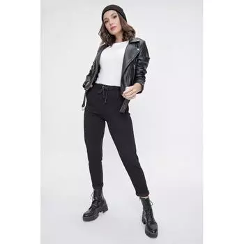 Трикотажные брюки из двойного крепа с эластичной талией и двойными карманами на штанинах