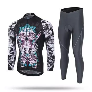 Трикотажные изделия для езды на велосипеде, комплект одежды для велоспорта, быстросохнущая мужская одежда для велосипеда с длинным рукавом, костюм S