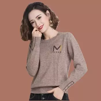 Трикотажные изделия Осенние топы с длинными рукавами, универсальные нижние рубашки, женские свитера на весну, осень и зиму 3XL жёлтый