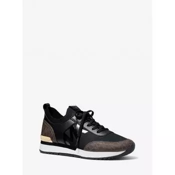 ТРИКОТАЖНЫЕ КРОССОВКИ MICHAEL KORS JENKINS 49F0JNFS2D2437 ЧЕРНО-КОРИЧНЕВЫЕ 5.5