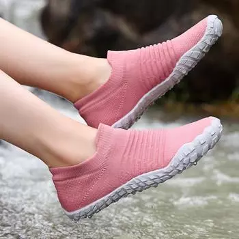 Трикотажные сетки Ходьба Обувь Дамы Открытый Дышащий Случайные обувь Upstream обувь 36 чёрный