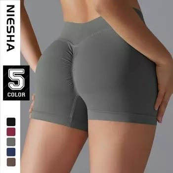 Трикотажные штаны для фитнеса с V-образным вырезом сзади, женские обтягивающие штаны для бега и йоги, эластичные компрессионные спортивные шорты для живота S