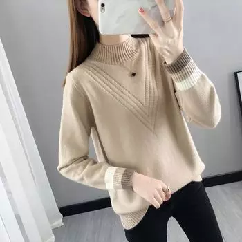 Трикотажные топы, полуводолазки, длинные рукава женских внутренних и внешних нижних рубашек, осенняя и зимняя женская одежда 4XL чёрный