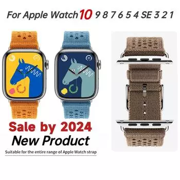 Трикотажный браслет Single Tour Bleu Jean для iwatch Ultra1/2 49 мм Apple Watch Series 10 9 8 7 6 42 мм 46 мм 41 мм 45 мм 44 мм 38 мм бежевый ремешок 38mm 40mm 41mm оранжевый