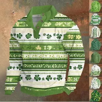 Трикотажный принт на 3 пуговицах - вельветовый мужской свитшот со стоячим воротником и карманом, повседневный свитшот на пуговицах для активного отдыха M