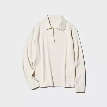 Трикотажный свитер-поло UNIQLO, который можно стирать
