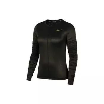 Трикотажный топ с длинными рукавами и принтом логотипа Nike, женские топы, черный цвет BV4025-010 XXL