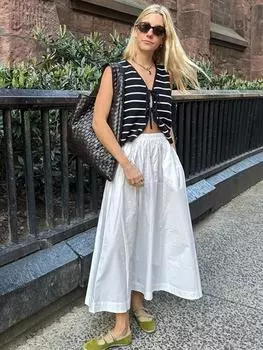 Трикотажный женский жилет без рукавов со шнуровкой и глубоким V-образным вырезом, летний универсальный свободный женский топ S красный