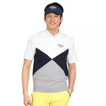Трикотажный жилет Golf C24119102 [Callaway] Мужской V-образный вырез (логотип бренда/ромбовидный узор) / / 1030_Белый