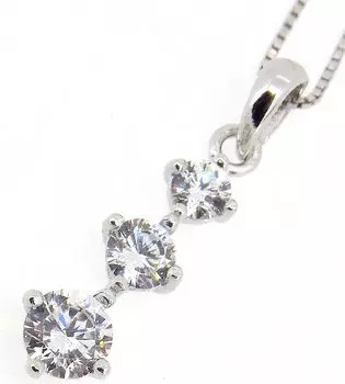 Trilogy 3 Platinum 925 Hypoallergenic to Metals [Glam Jewelry] Necklace, Pieces, Women s Gift, Popular, Finish, Silver,