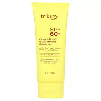 Trilogy, Omega Boost Sheer Mineral Sunscreen, SPF 60+, 2,5 жидких унции (75 мл)