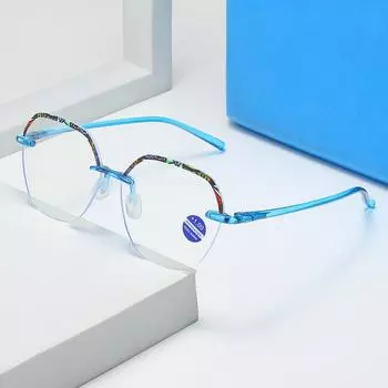 Trimmed Frameless Reading Glasses Anti-Blue High Definition Reading Glasses Plain Tr Reading Glasses 100