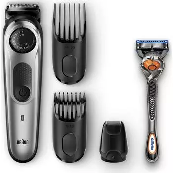 Триммер для бороды и машинка для стрижки волос Braun Beard Trimmer, острые лезвия на весь срок службы, бесплатная бритва Gillette Fusion5 ProGlide