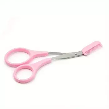 Триммер для бровей, ножницы и расческа для женщин, женщин, мужчин, удаление волос, косметическое моделирование, нержавеющая сталь, устройство для удаления бровей розовый